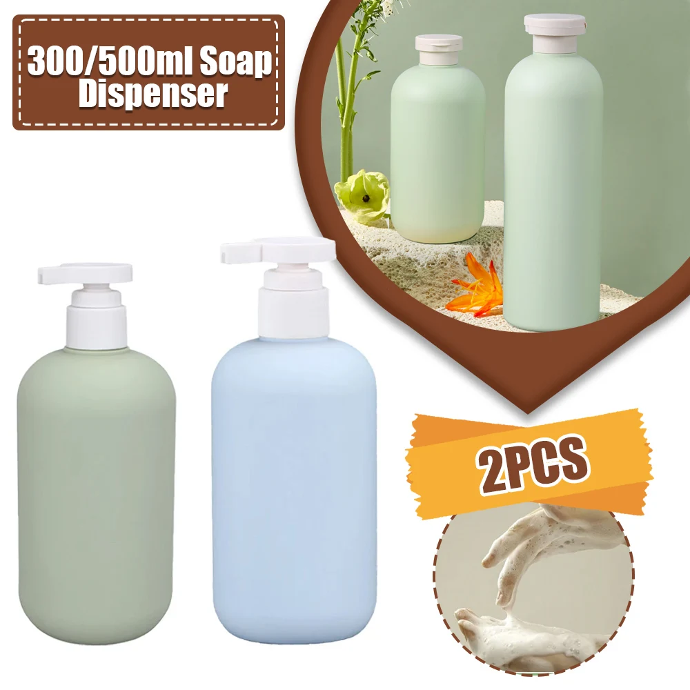 300/500ml Soap Dispenser Frosted Shampoo Pump Bottle Refillable Lotion Container Shower Gel Soap Pump Can Bathroom Accessories