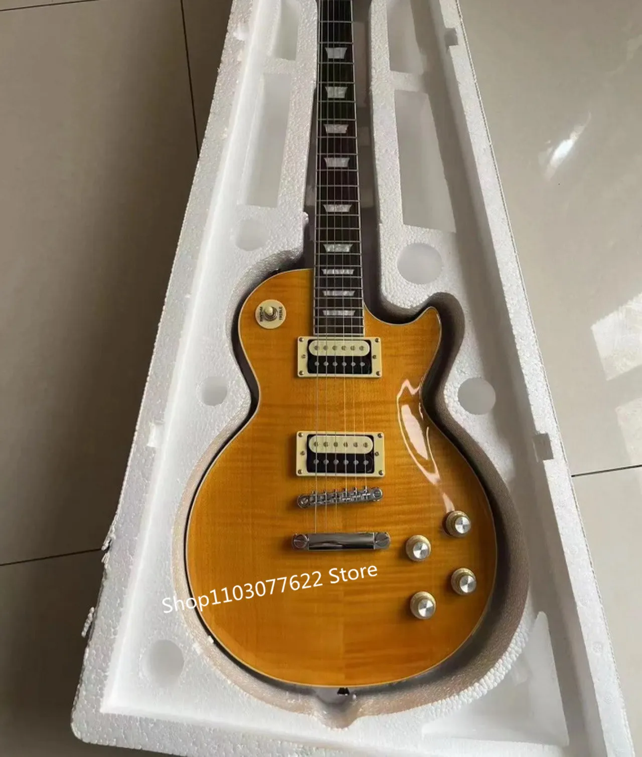 공장 아울렛 마호가니 바디 로즈 우드 지판, 최고 품질 불꽃 메이플 탑 폴 솔리드 일렉트릭 기타, QWRCJK 