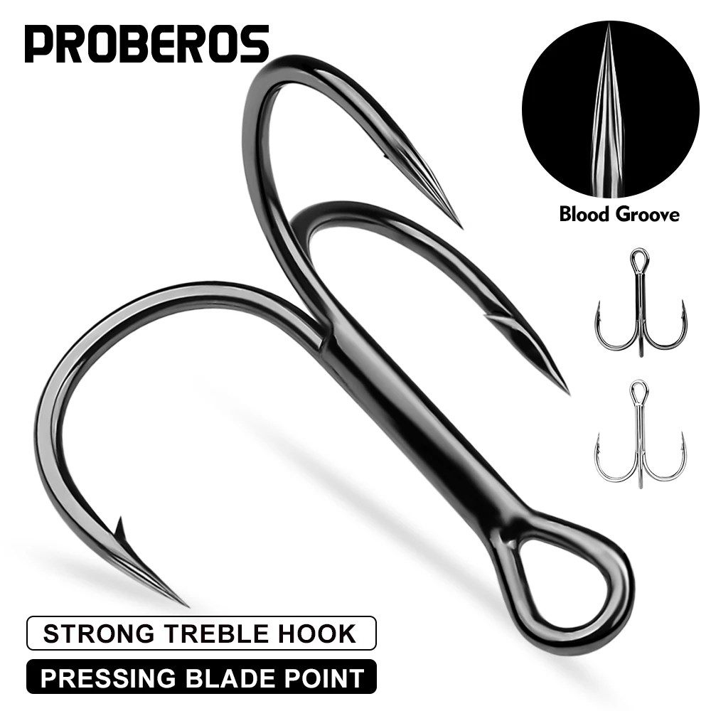 20pcs Hameçons Triples En Acier Carbone Élevé Hameçons Pêche