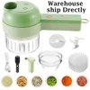 4 IN 1 Electric Vegetable Cutter Set Multifunctional Garlic Mud Masher Chopper Mini Food Processor Cutting Pressing Mixer Slicer 1