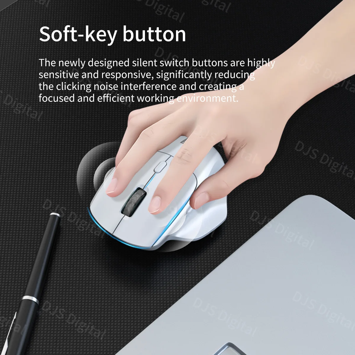 레노버 인체공학적 무선 마우스, 듀얼 모드 연결, 대용량 배터리, 게임 및 사무용으로 편안함