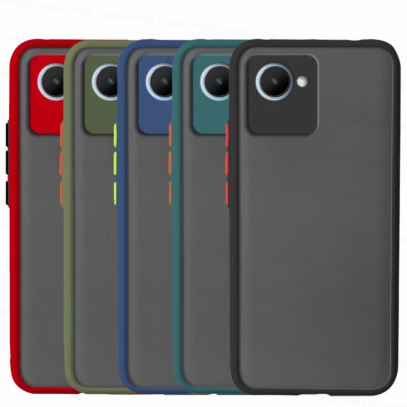 Matte PC Cover For Realme C30 Case Realme C30 C31 C35 Cover Cases Shockproof Silicone TPU + Hard PC Back Phone Cover Rea_voghion.com