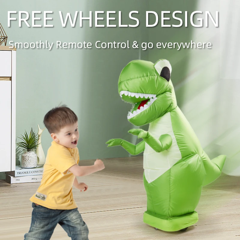 Rc Animal 2.4Ghz Rc Inflatable Dinosaur Dinosaur Remote Control Toy Halloween Party Children's Gift 360°Rotation Toys Hobbies 2