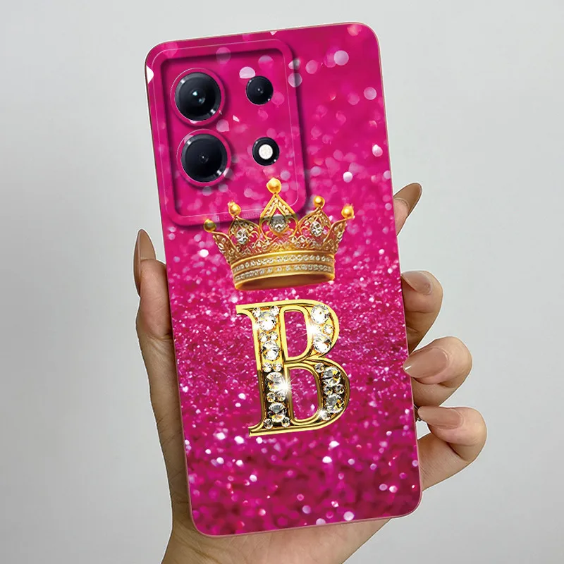 Stylish Initial Letter Phone Case - Soft Silicone TPU Lens Protector
