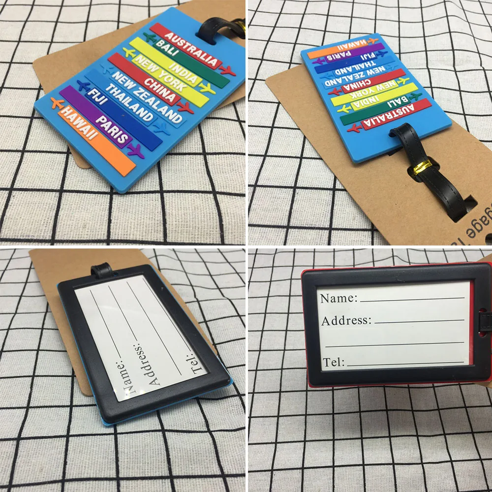 

Worldwide City Name PVC Luggage Tag Fashion Letters Address Holder Baggage Label Silicone Identifier Travel Accessories