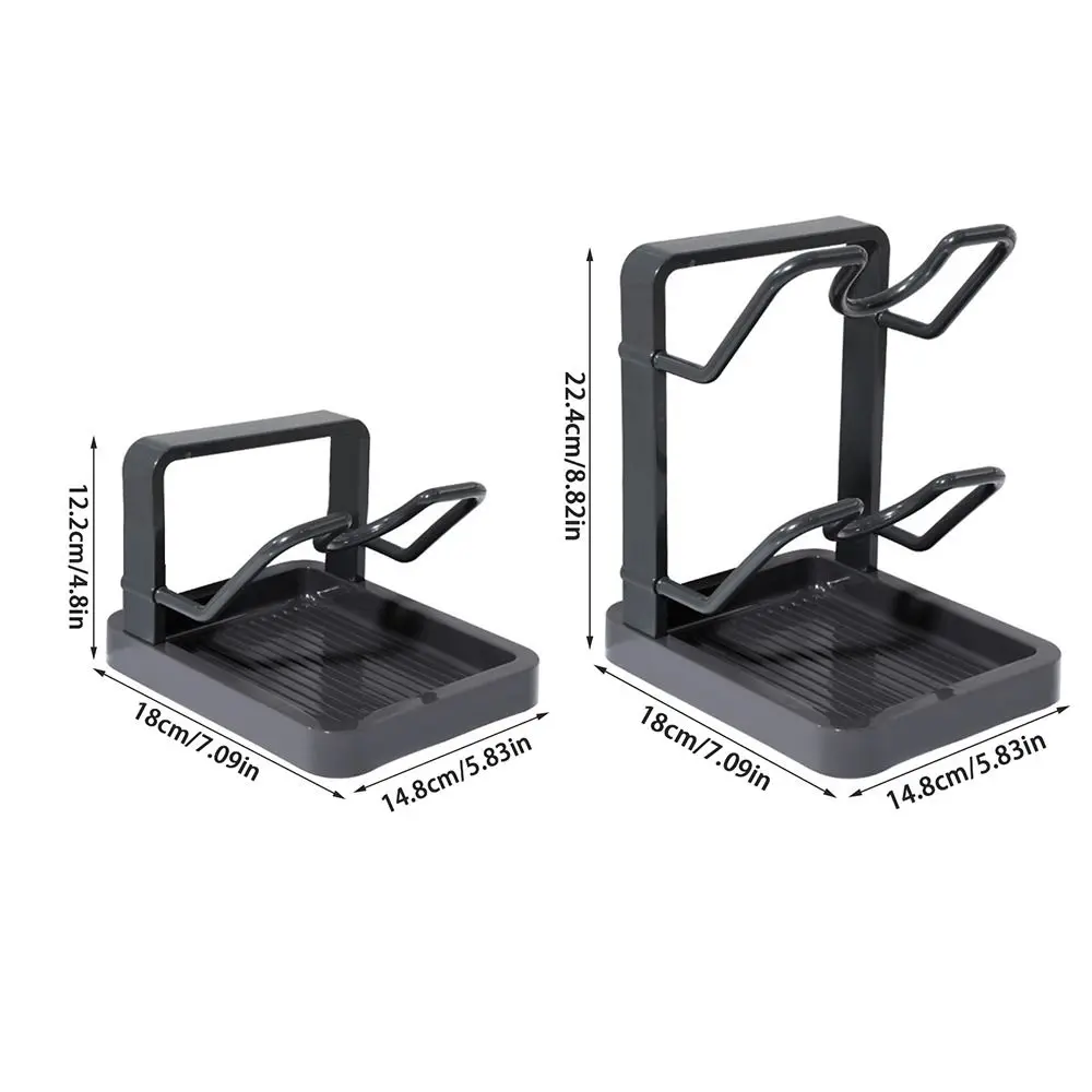 Durable Double Layer Pot Lid Rack Draining Large Capacity Cutting Board Holder Non-slip Kitchen Storage Rack Pot Lid Organizer