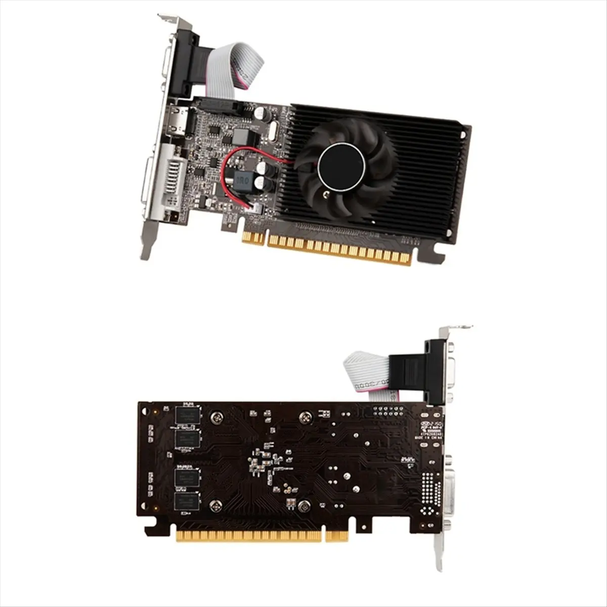 A10R GT610 2GB DDR3 그래픽 카드 810Mhz 컴퓨터 비디오 카드 PCI-E 16X HDMI 호환 + VGA + DVI(배플 포함 데스크탑 PC GPU용)