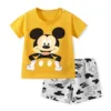 New Disney Baby Kids Clothes Set Mickey Mouse Print T-shirt+short Two Piece Fashion Children Girl Boy Tracksuit 100% Cotton Sets 4