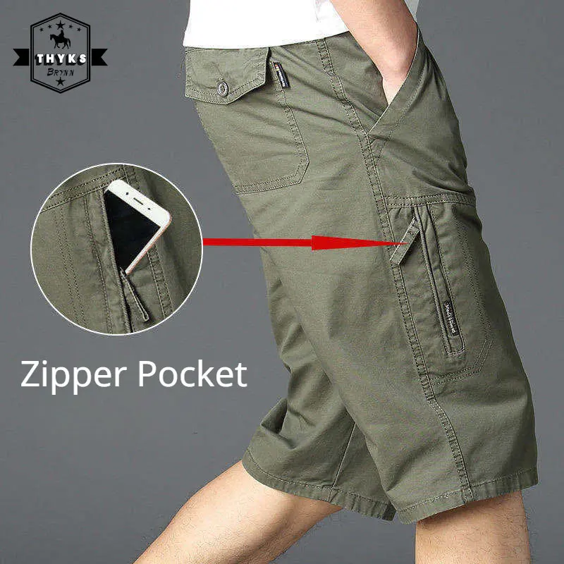 

Loose Fat Cotton Cargo Shorts Mens Casual Breathable Oversize Multiple Pockets Solid Color Sports Middle Pants Male 6XL Summer
