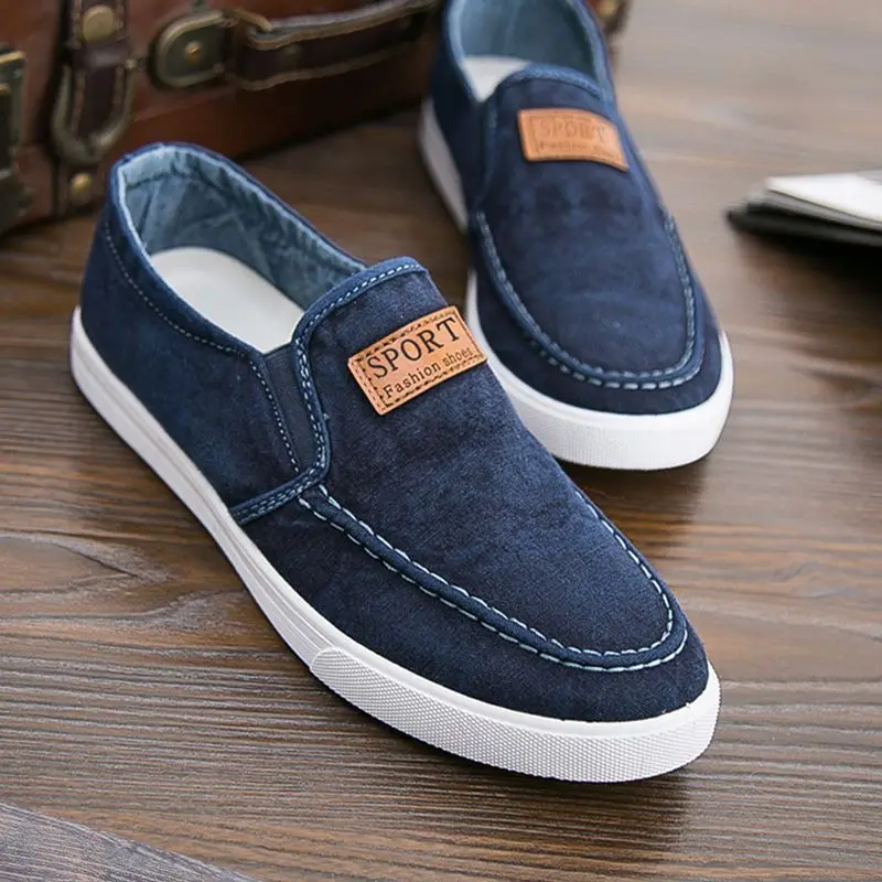 Men's Casual Shoes Breathable Canvas Denim Sneakers Men Walking Flats 2022 Spring Summer Lightweight Slip-on Loafers Shoes Man 2