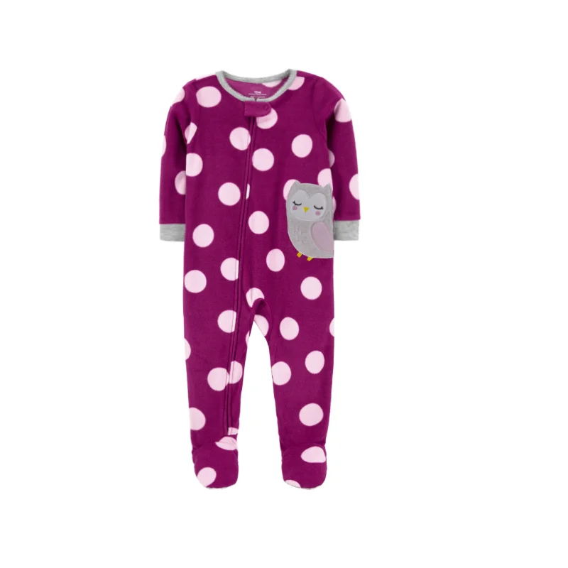 Baby Fleece Footed Romper Pajamas 5