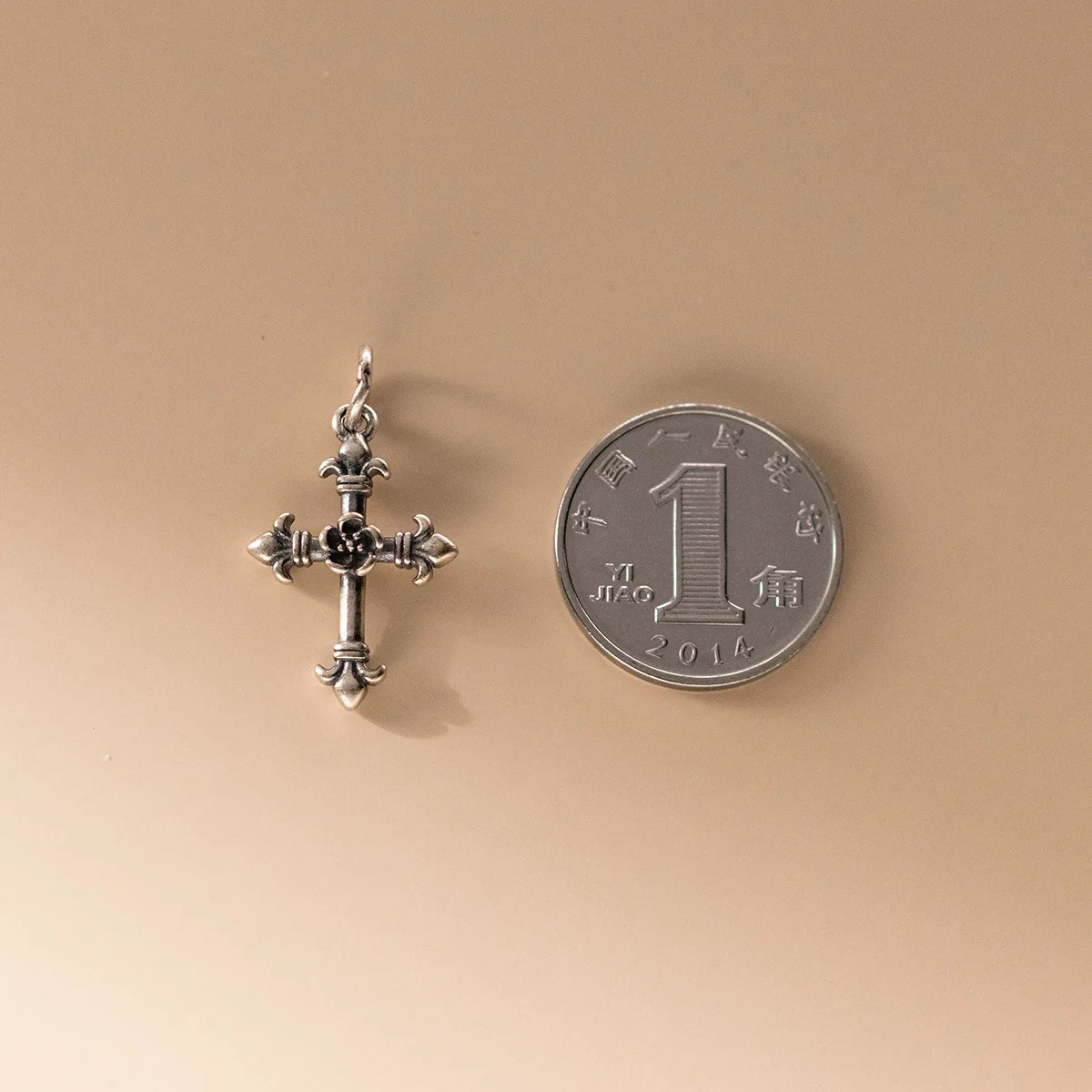 925 Silver Charms Cross Pendant DIY Pendant Necklace Accessories Flower Rose Cross