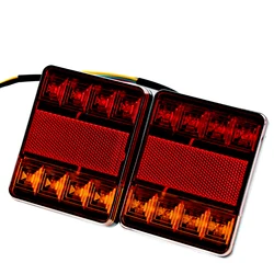 2 - Piece LED Rear Tail Lights Set for Vehicles - High - Visibility Warning Lights (Red Yellow)
