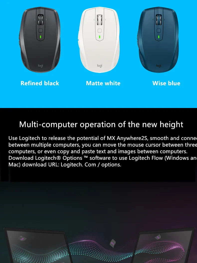 Logitech Mx Anywhere 2s Multi-device Wireless Mobile Mouse 2.4ghz Nano Mouse  Office Mouse Support For Multi-device Control - Mouse - AliExpress