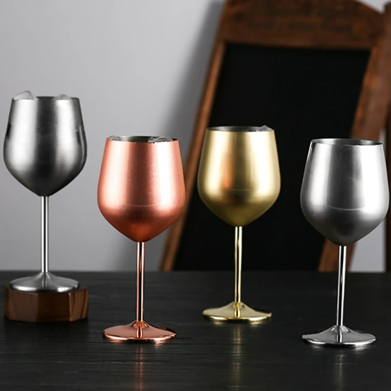 Whiskey Glass Glass Drinkware 1/2/4Pcs Stainless Steel Red Wine Glasses