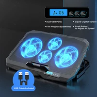 Laptop Cooling Stand 5 Height And 6 Wind Speed Adjustable For 17 Inch Notebook With 4 Fans Liquid Crystal Display And 2 USB Port - Image 2