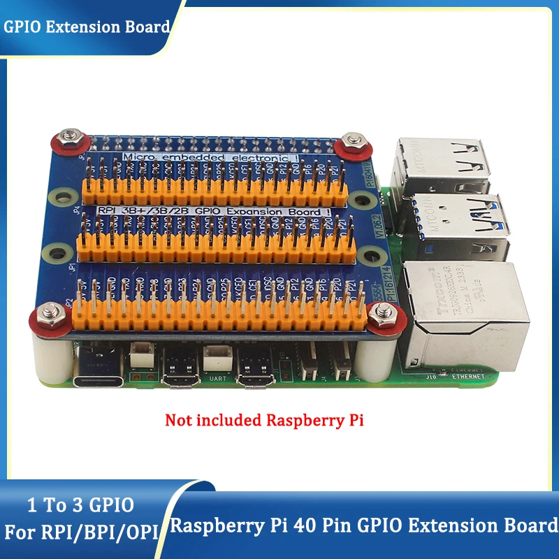 

Плата расширения Raspberry Pi GPIO, от 1 до 3, 40-контактный модуль GPIO для Orange Pi PC Raspberry Pi 4B Model 3B +