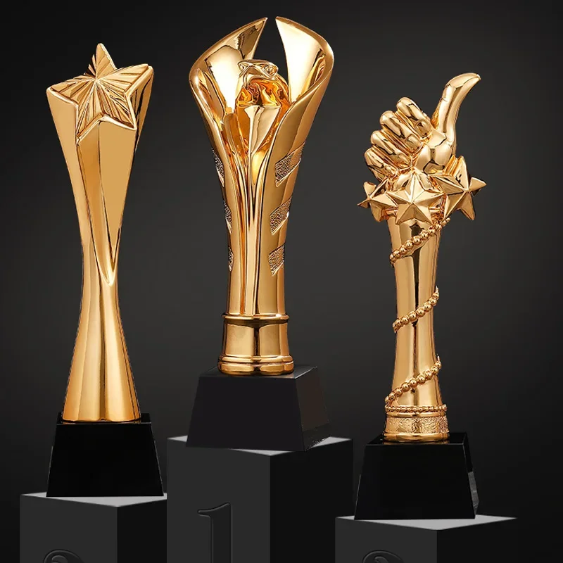 Customized Resin Trophy Custom Champion, Gold, Silver, Bronze, Five-Pointed Star, Thumbs up Creative High-end Honest Annual, 1Pc