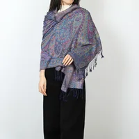 Luxury Paisley Pashmina Women Silky Jacquard Scarf Ethnic Style Fringed Scarves Soft Long Shawls and Wraps for Lady Bufandas 2