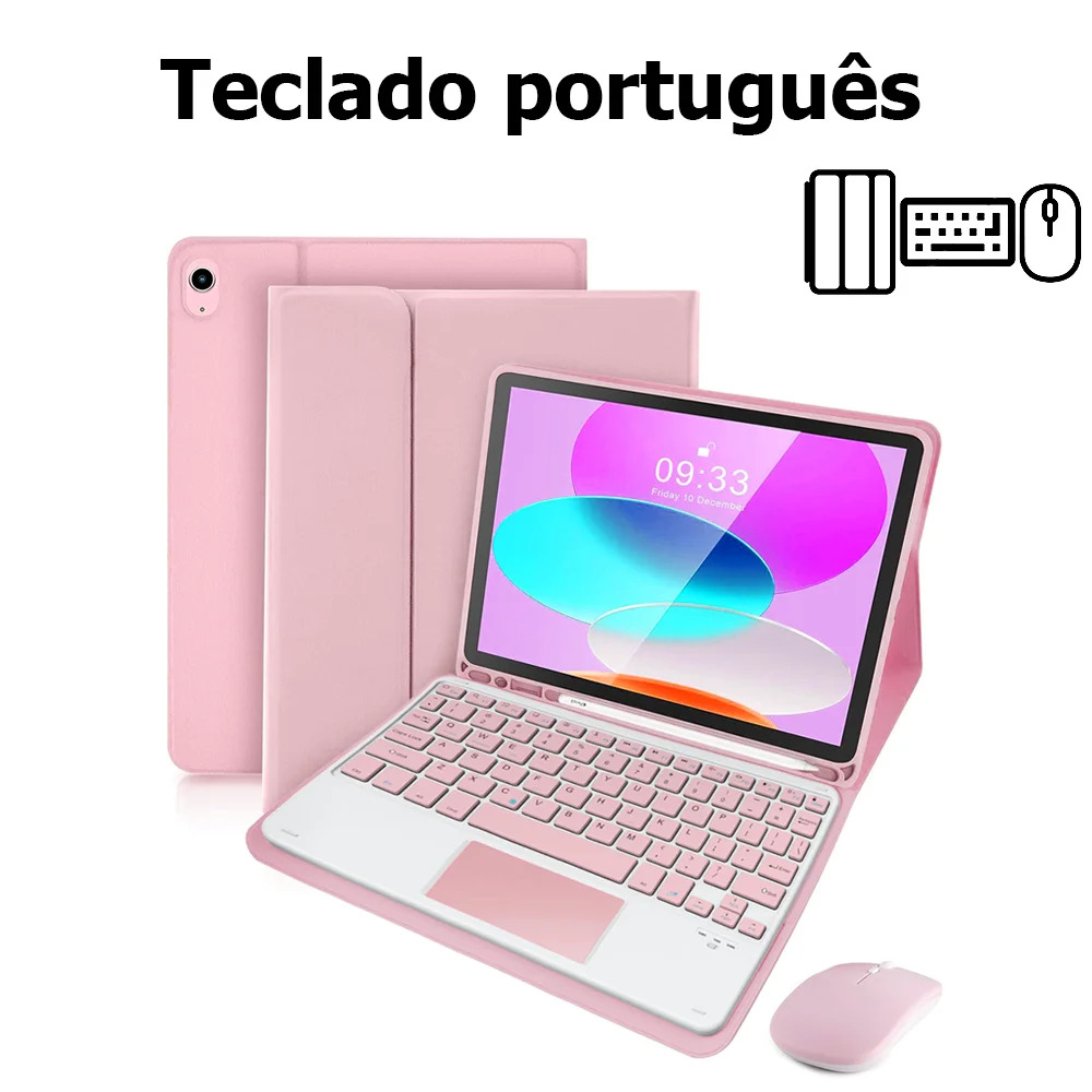 Sleek Bluetooth Tablet Keyboard & Mouse Set with Protective Case