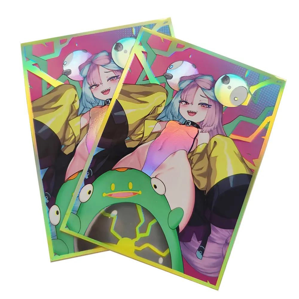 67x92mm 60pcs Holographic Sleeves Pkm Cards Loader Anime Protector 