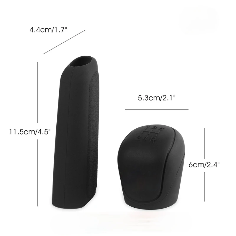 New 2Pcs Universal Manual Gear Shift Collars Car Silicone Gear Head Shift Knob Cover Handbrake Grip Car Hand Brake Covers Case