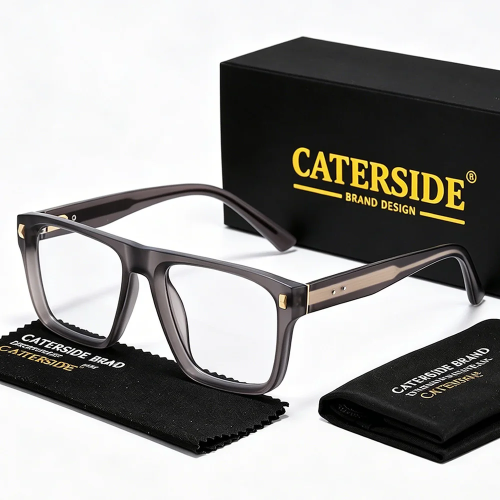 CATERSIDE Modische Herren-Brillenfassung, quadratischer Rahmen, optische Brillenfassung, Damen-Brille für Geschäftsreisen, Urlaub, Geschenk, Dekoration – Detail 13