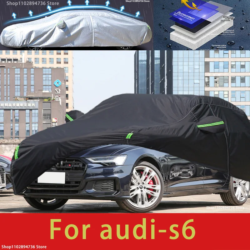 

For audi s6 fit Outdoor Protection Full Car Covers Snow Cover Sunshade Waterproof Dustproof Exterior black car cover