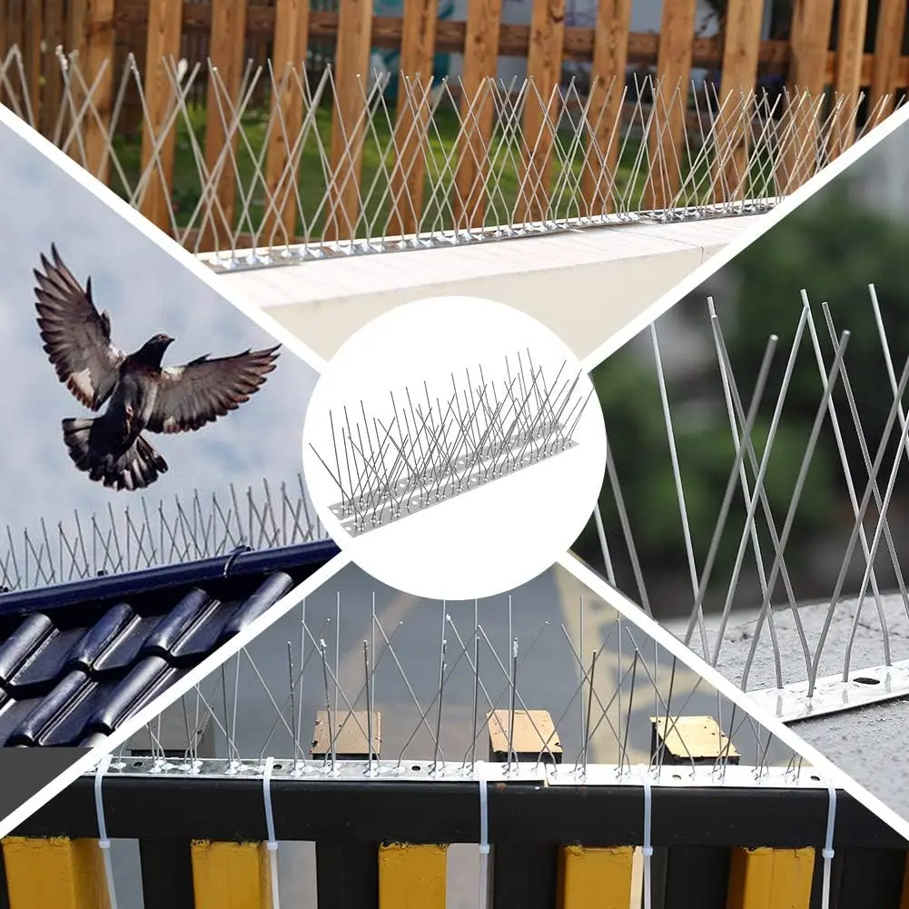 Bird Spike for Pigeons 10 Pack Bird Spikes 33cm Fence Animal Deterrent Repellent Set Pigeon Spikes for Roofs and Windows