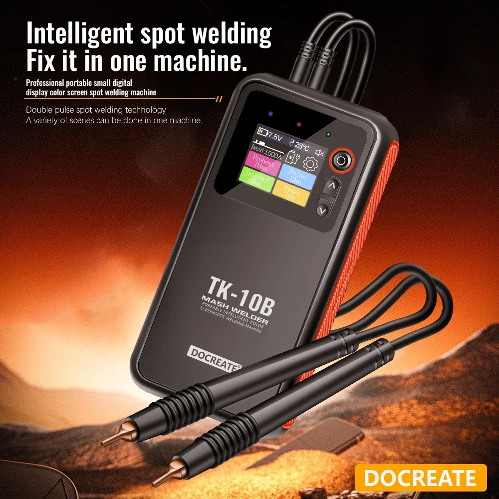 컬러 LCD 휴대용 배터리 용접기가 있는 새로운 전문가용 듀얼 펄스 스폿 용접기, USB 충전, 내구성 있는 조절 가능한 구리 펜 팁