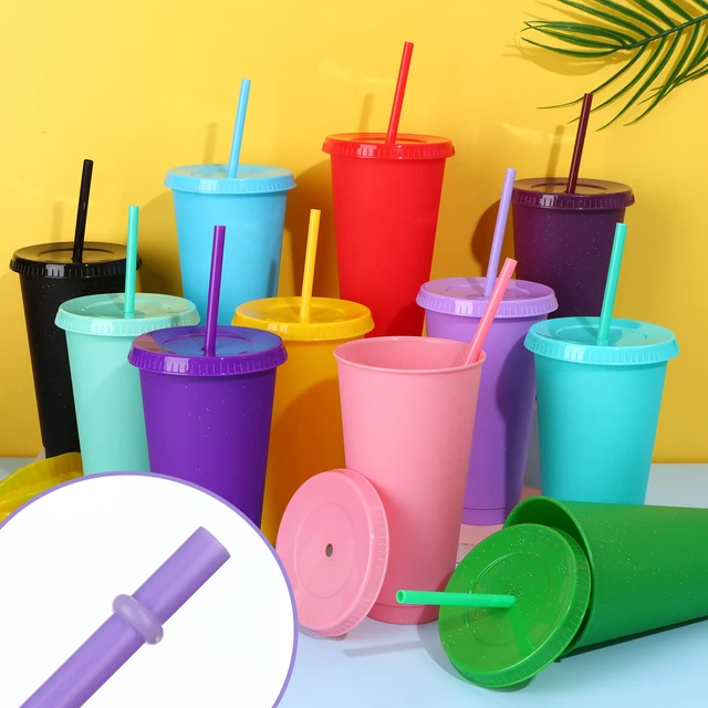 30 Pack 24oz Tumbler with Straw and Lid Bulk Plastic Reusable Colorful  Tumblers Iced Coffee Mug Cup Water Bottle for Parties Bir - AliExpress