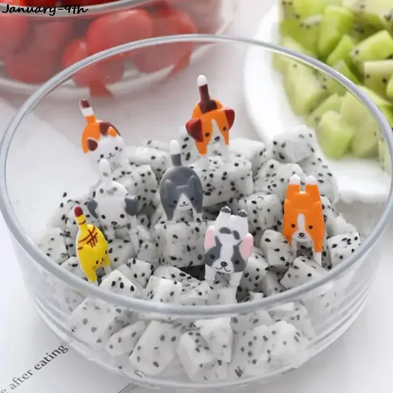 Cartoon Fruit Fork  Mini Animal Cartoon Food Picks Children Snack Cake Dessert Food Forks Lunch Accessories Party Decor