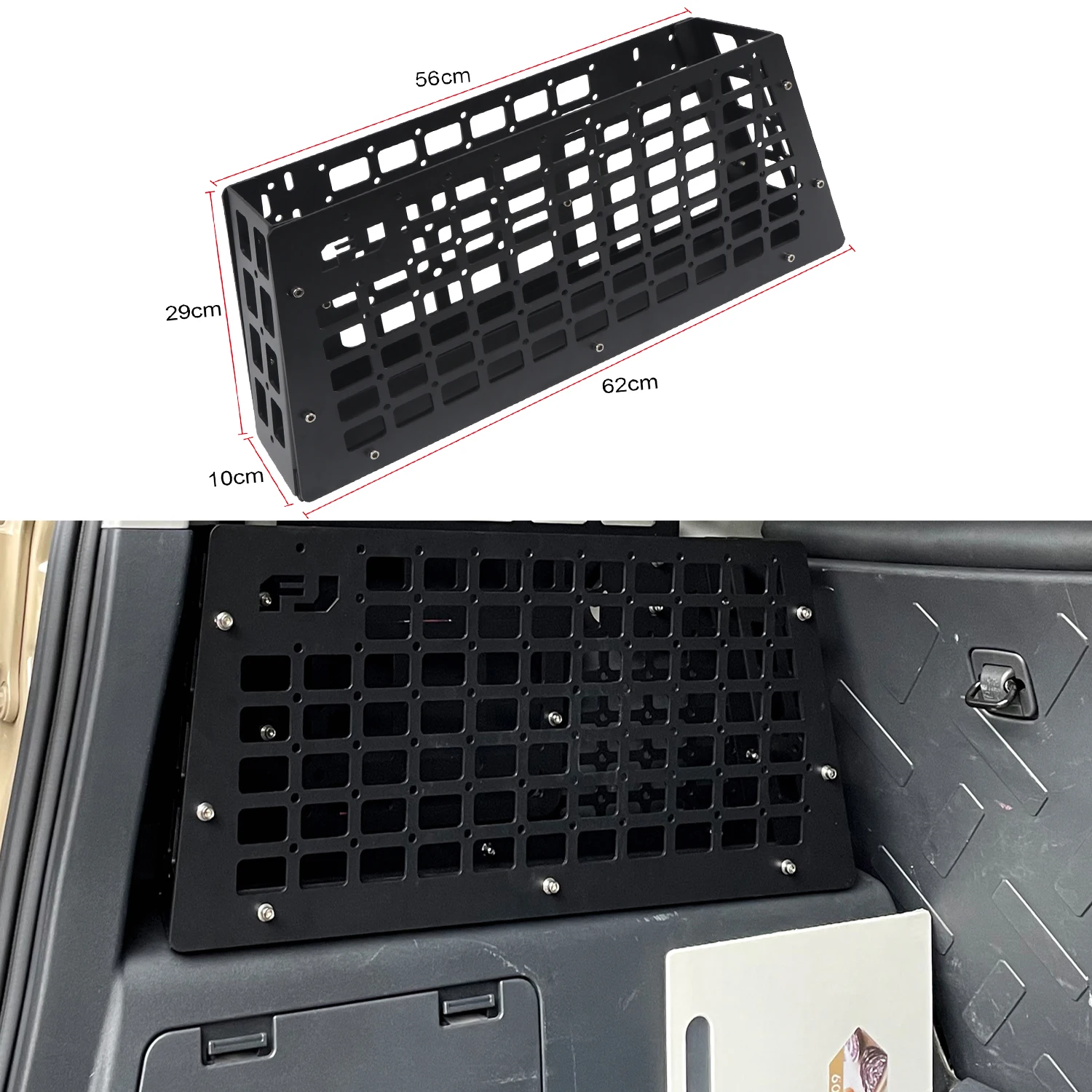 

for Toyota FJ Cruiser 2007-2023 Car Accessories Interior Rear Trunk Side Luggage Storage Box Organizer Tray 1 Set