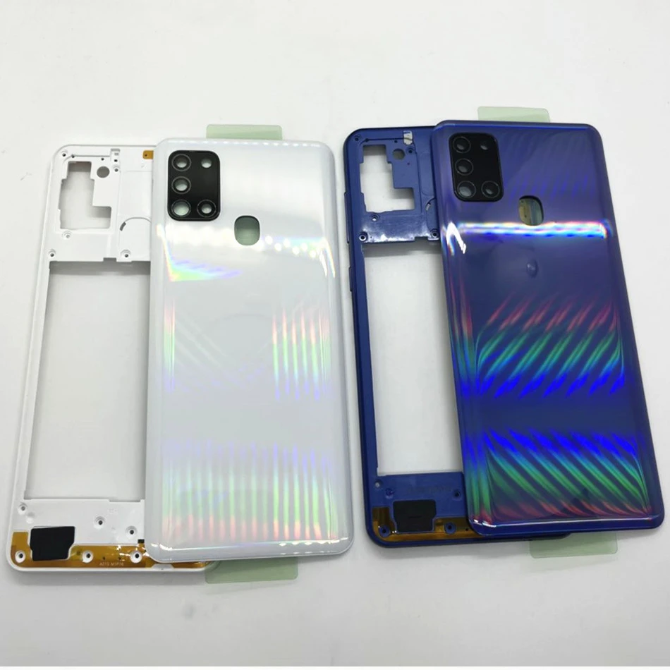 Full Housing Middle Frame For Samsung Galaxy A21S A217 SM-A217F/DS Battery Back Cover Rear Door Case Camera Lens Replace camera lens cover phone back cover glass phone back cover phone camera lens glass battery cover samsung phone case