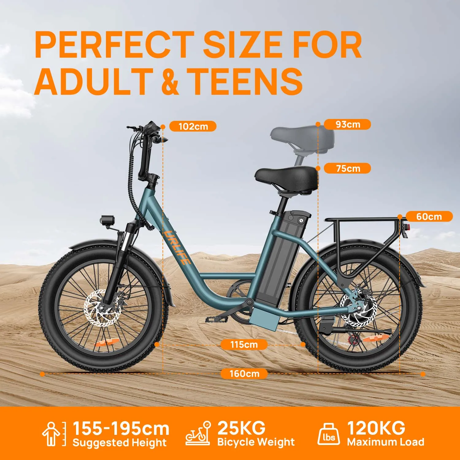 URLIFE E20 Elektrofahrrad 250W Motor 48V 13Ah 20 Zoll City-Pendler Erwachsenen-Elektrofahrrad – Detail 3