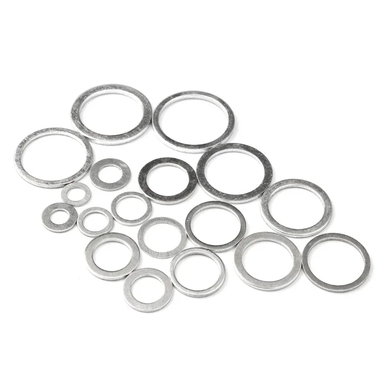 80pcs Flat Ring Seal Gasket Assortment Kit Copper/Aluminium Washer Set M10/M12/M14/M16/M18 Sump Drain Plug Fastener