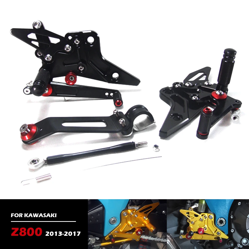 

For Kawasaki Z800 2013 2014 2015 2016 2017 Motorcycle Aluminum Alloy Adjustable Footpegs Foot Peg Rearset Footpeg Accessories