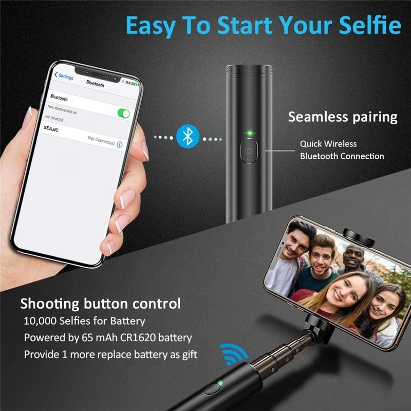 Lightweight Mini Aluminium Extendable Selfie Stick Bluetooth Tripod for IPhone 14 13 12 11 Pro Max Samsung Monopod Selfiestick Selfie Stick Cell Phone Selfie Stick Smartphone Selfie Stick