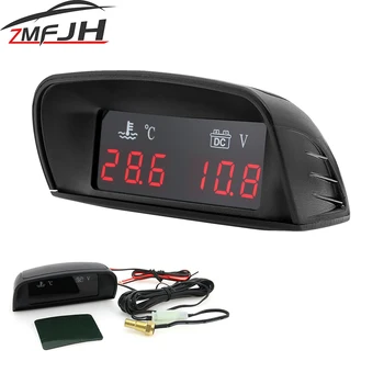 Digital Water Temperature Gauge + Volt Water Temperature Sensor 10mm 2 in 1 Gauge Car LCD Display Car Truck Motorcycle 12V 24V 1