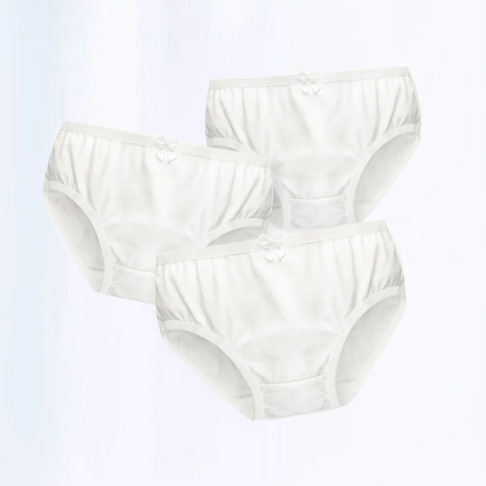 

3 Pcs Kids Girl Ballet Dance Ballet Triangle Underpants Cotton White Baby