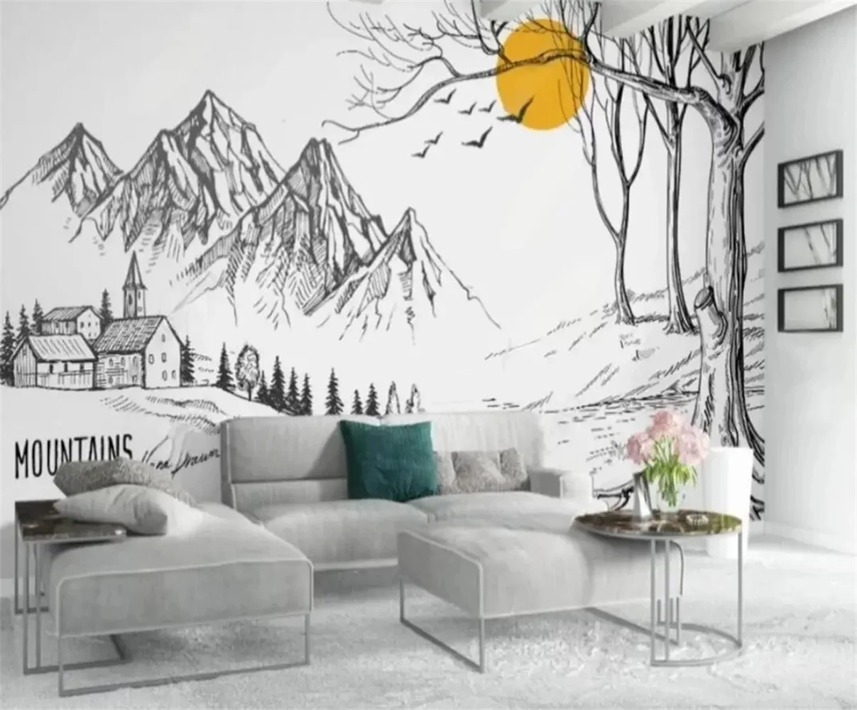custom Vintage marble Photo Wallpaper 3D Modern TV Background Decor Interior Bedroom Living Room Sofa Mural Wall Paper