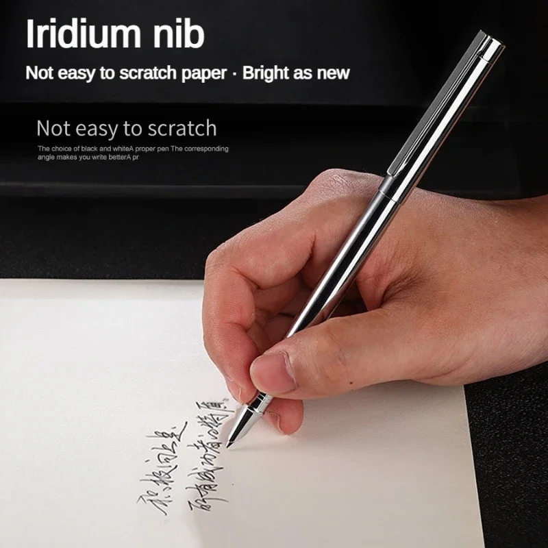 JINHAO 126 Fountain Pen All Steel Platinum Fine Nib Financial