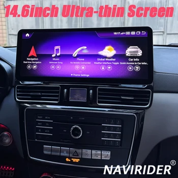 Unidad principal de pantalla ultrafina para Mercedes Benz ML GL GLE GLS W166 X166 2012-2019 Android Auto Carplay navegación GPS estéreo 1