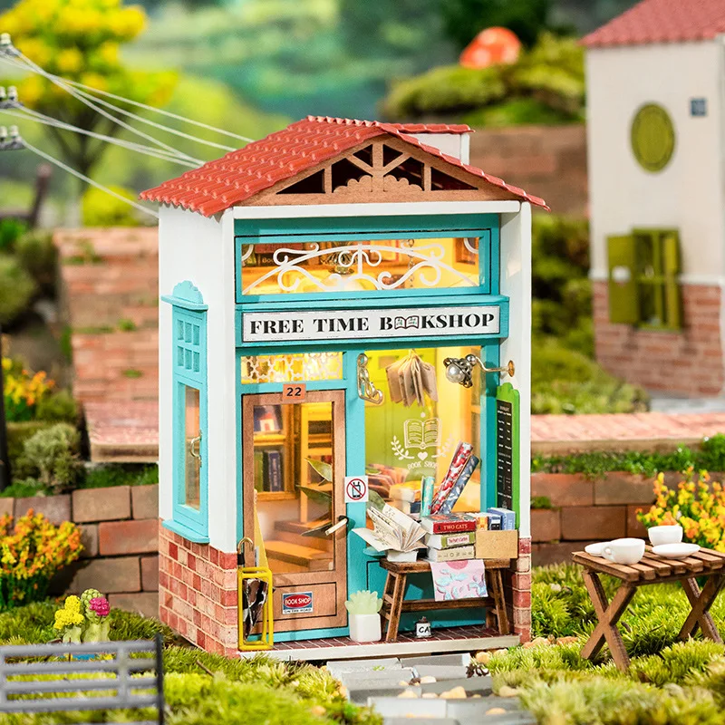 

DIY Mini Wooden Cabin Mini Model Handmade Building Assembly Toy Crafts Furniture Set Birthday Gift