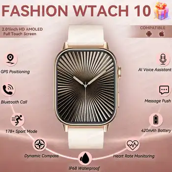 2025 montre intelligente de Position GPS intégrée 10 femmes écran AMOLED 2.01 pouces appel BT 178 + Mode Sport IP68 Bracelets étanches dames