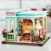 DIY Wooden Miniature Model Kit Tailor Shop Casa 3D Puzzle Dollhouse With Furniture Lights Roombox Home Decor for Friends Gifts 2