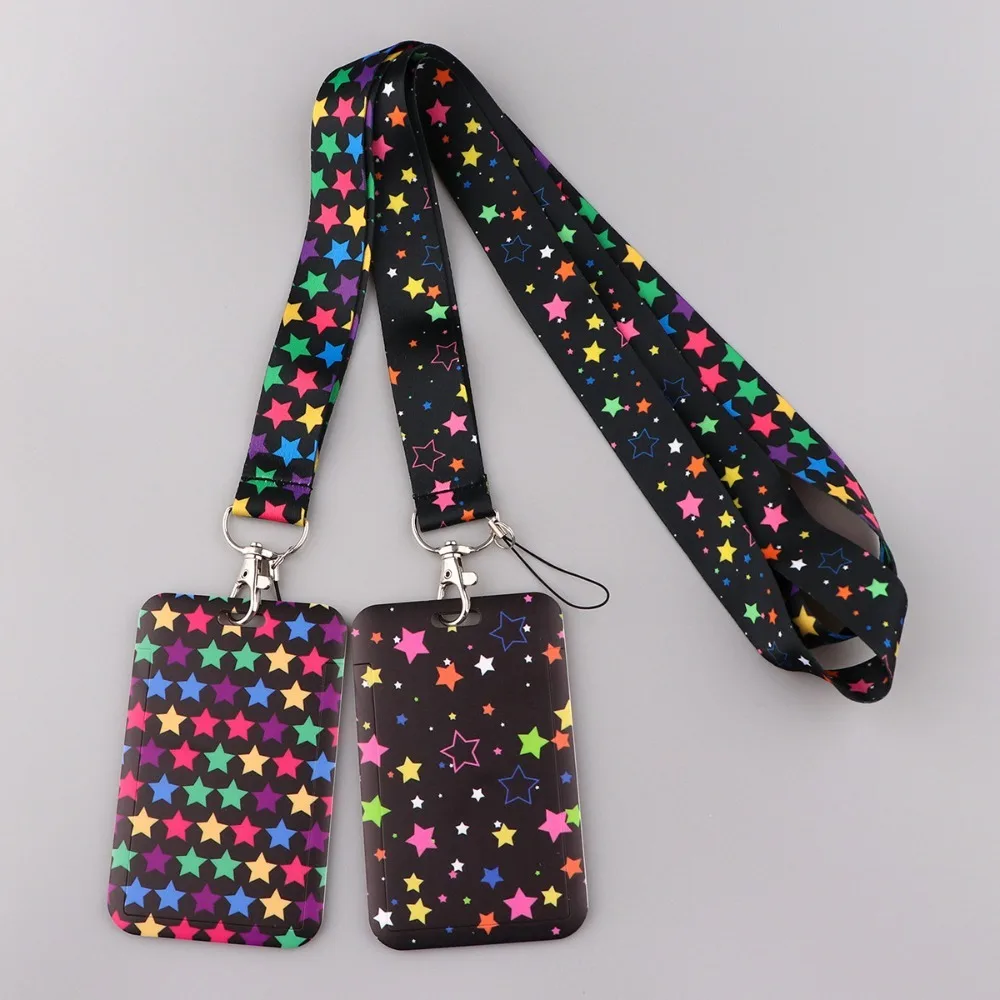

Colorful Star ID Card Holder New Nurse With Lanyard Credit Card Holders Strap Teacher Business Card Holder
