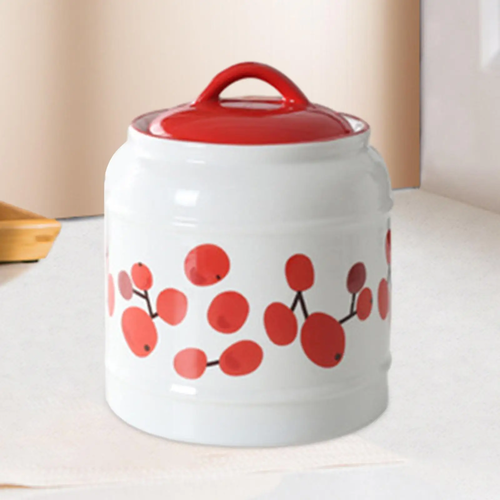 Ceramic Food Jar Counter 84.5oz Kitchen Canisters Decorative Jars Porcelain Tea Canister for Grain Spice Sugar Pet Treat Snack