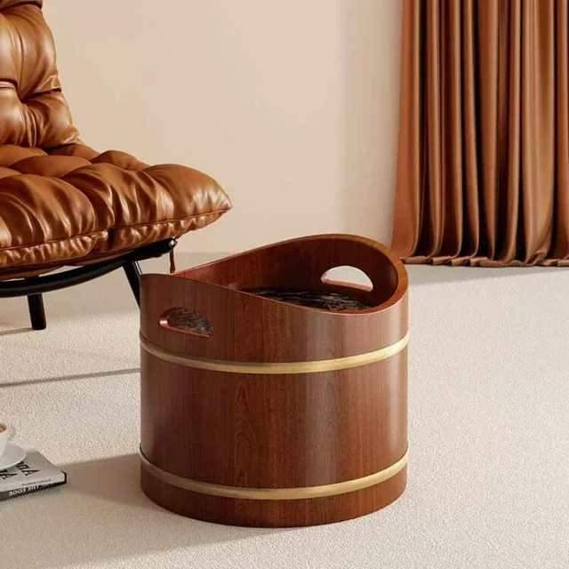 Ingot Style Portable Home Solid Wood Foot Bath Bucket Wooden Bath Foot Non-electric Acupressure Massage Footbath Machine