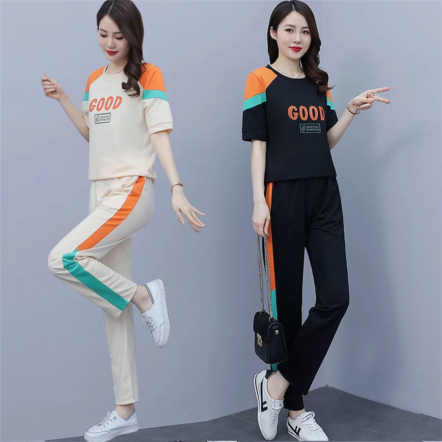 Set Vrouw 2 Harajuku Stijl Casual Pak Zomer 2022 Nieuwe Koreaanse Losse Mode Trend Gym Workout Training Sportkleding| | - AliExpress